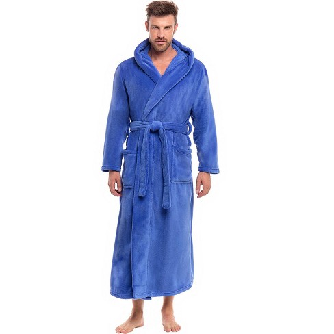 Alexander Del Rossa Mens Full Length Hooded Bathrobe, Fleece Robe With ...