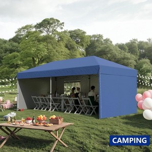 10x20 Heavy Duty Pop Up Canopy Tent - Commercial Portable Canopy Tent with 4 Removable Sidewalls, Roller Bag & Sand Bags, Outdoor Shelter Gazebo - 1 of 4