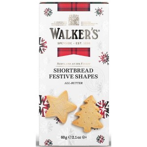 Walkers Shortbread Festive Holiday Shapes Pure Butter Cookies - 2.1oz - 1 of 4