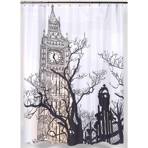 Carnation Home Fashions "Big Ben" Heavier Weight 100% polyester Fabric shower curtain - Multi 70x72" - 1 of 3