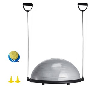 VEVOR Half Exercise Ball Trainer, 23 inch Balance Ball Trainer, 660lbs Capacity Stability Ball, Yoga Ball with Resistance Bands & Foot Pump - 1 of 4