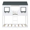 NicBex Twin Over Twin Bunk Bed with Safety Guardrail and Roof,Wood Twin Loft Bed with Ladder and Window,Noise Reduced Bunk Bed for Bedroom - 4 of 4