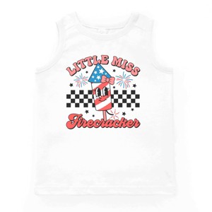 The Juniper Shop Little Miss Firecracker Checkered Youth Tank Top - 1 of 4