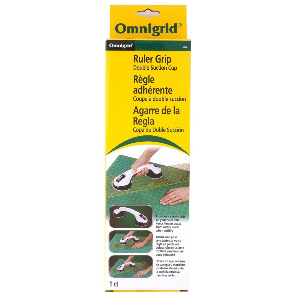 Omnigrid Ruler Grip Double Suction Cup: Sewing & Quilting Tool, 11.8" Length, 4.1" Width, Ideal for Sewing Rulers