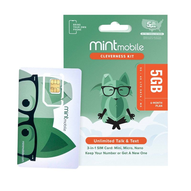 Mint Mobile 6 Month 5GB/mo Plan SIM Kit, 1 of 10