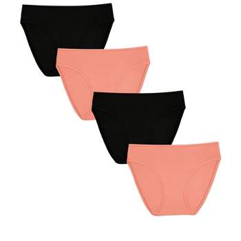 Smart & Sexy Women's Stretchiest Ever Bikini Panty 4 Pack  Blushing/blushing/black/black L/xl : Target
