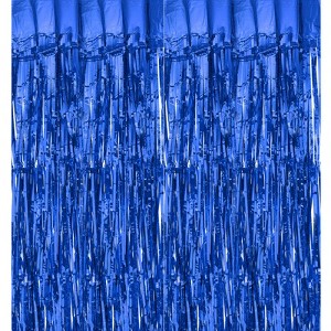 Unique Bargains Wedding Birthday Party Decoration Foil Fringe Backdrop Curtains 2 Pcs - 1 of 4