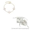 Adornia 14k Yellow Gold Plated White Mother of Pearl Clover Station Bracelet - 4 of 4
