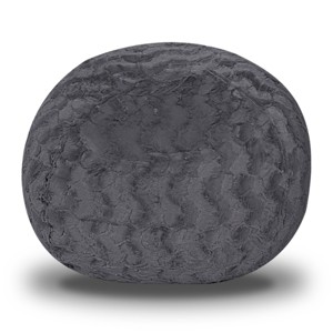 GlasFlength Bean Bag Seats Comfortable Premium Faux Fur Lounge Chair with Dual Layer Foam for Living Room Bedroom, Gray, 45"*45"*30" - 1 of 4
