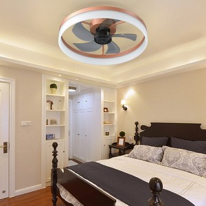 KWPZQEB Ceiling Fans with Lights, 20" Modern Low Profile Ceiling Fan, Dimmable LED and 6 Speeds, Flush Mount Fan for Bedroom, Living Room - 1 of 4