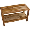 30" Eleganto ED1000 Wide Teak Shower Bench with Shelf - EcoDecors: Bathroom Stool, Rectangular, Water Resistant - 4 of 4