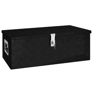 vidaXL Storage Box Black 31.5 in.x15.4 in.x11.8 in. Aluminum - 1 of 4