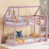 NicBex Twin Over Twin Bunk Bed with Safety Guardrail,House-Shaped Twin Loft Bed with Built-In Ladder,Rubber Wood Bunk Beds for Bedroom - 2 of 4