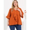 Agnes Orinda Women's Ruffle Smocked Short Sleeve V Neck Casual Summer Blouses - 4 of 4