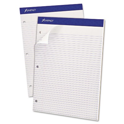 Ampad Double Sheets Pad Narrow Rule 8 1/2 x 11 3/4 White 100 Sheets 20346