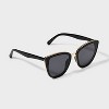 Plastic Metal Combo Cateye Sunglasses- A New Day™ Black - 2 of 2