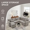 97" Chenille L-Shaped Convertible Sectional Sofa Bed with Ottoman - 3 of 4