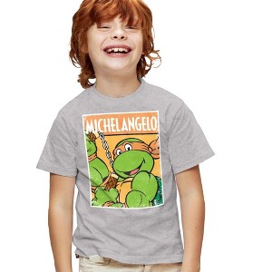 Teenage Mutant Ninja Turtles Teenage Mutant Ninja Turtles Mikey Youth T Shirt, Athletic Heather - 1 of 4