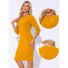 INSPIRE CHIC Women's 3/4 Sleeve Split Neck Wear to Work Business Sheath Dresses - 2 of 4