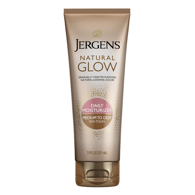 Jergens Natural Glow Daily Moisturizer Medium To Tan, Self Tanner Body Lotion, Sunless Tanning - 7.5 fl oz, 1 of 10