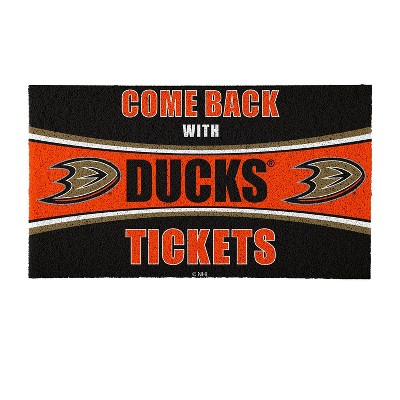 Evergreen Come Back with Tickets Anaheim Ducks 28" x 16" Woven PVC Indoor Outdoor Doormat