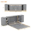 NicBex Queen Size Murphy Bed Wooden Queen Bed Frame Morden Hideaway Wall Bed with 2 Cabinets and Shelves for Apartment - 2 of 4