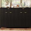 Wave Pattern Sideboard Buffet Cabinet with 2 Drawers and 4 Doors, Adjustable Shelves, Decorative Storage Cabinet for Entryway-Maison Boucle - 3 of 4