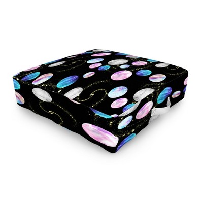 retrografika Outer Space Planets Galaxies Outdoor Floor Cushion - Deny Designs