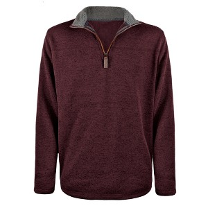 Men’s Berber Collar Heather Sweater Fleece 1/4 Zip Pullover - 1 of 4