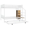 CAVINAS Twin Bunk Beds for Kids, Metal Twin Bed Frame with Drawer and Lateral Storage Ladder and Wardrobe for Bedroom, Living Room - 3 of 4