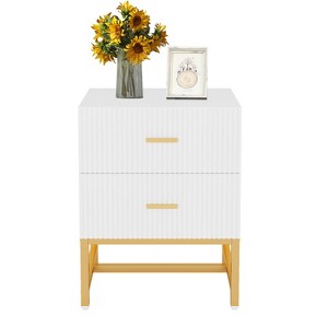 Hommoo Striped 2-Drawer Nightstand - 1 of 4