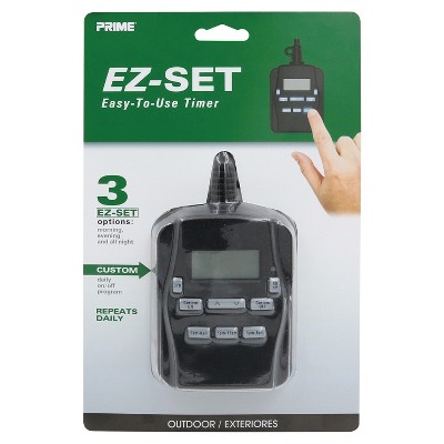 Black Outdoor Digital Timer with Grounded Outlets