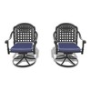 GDFStudio Arthur Modern Cast Aluminum and Waterproof Upholstered Patio Swivel Chair(Set of 2) - 2 of 4