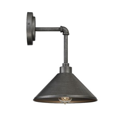 Galvanized Metal 13" Industrial Wall Sconce with Clear Seeded Glass