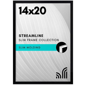 Americanflat 14x20 Picture Frame with Polished Plexiglass - Streamline Collection - Thin Border Picture Frame for Wall Display - Black - 1 of 4