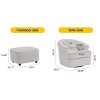 Barrel Chair with Ottoman,Swivel Tufted Accent Armchair,Teddy Comfy Lounge Seat for Bedroom or Living Room-Baofuwish - 4 of 4