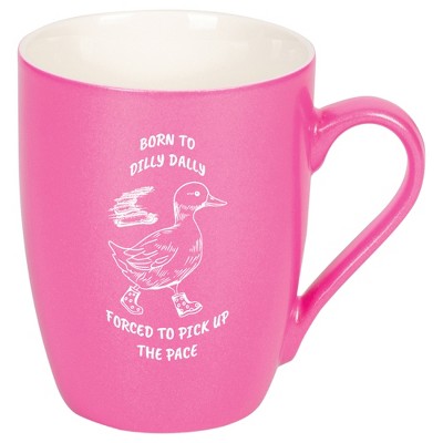 Elanze Designs 10 Ounce Metallic Finish New Bone China Tea Coffee Cup Mug� Princess Pink Born To Dilly Dally Duck