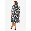 ellos Plus Size V-Neck A-Line Dress With Smocked Bodice - 3 of 3