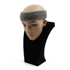 Unique Bargains Cotton Sports Headband Exercise Yoga Sweatband Elastic Stretch Head Protector Gray 1 Pc - 1 of 3