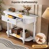 36" Console Table with Drawers, Retro Entryway Table with Open Storage Shelf, Long Sofa Couch Table, Hallway Table for Living Room Entrywa - 4 of 4