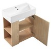 ACEPANO 21.6 in. W Modern Floating Bathroom Vanity with Ceramic Basin & Left-Side Storage-Brown - 4 of 4