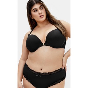 Women's Plus Size Adore Luxe Racerback Push Up Bra - black | CITY CHIC - 1 of 4