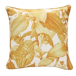 Outdoor Decor by Commonwealth Yellow Plant Print Outdoor Pillow Cover 18" x 18" Multi (Cover Only) - 1 of 4