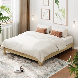 Wood Platform Bed Frame, Wood Slat Support, No Box Spring Needed, Easy Assembly, Noise-Free Design, Underbed Space for Storage - 1 of 4
