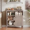 Decorative console table, storage cabinet with adjustable shelves, entrance table for corridors, entrances, and restaurants, grayish white. - 4 of 4