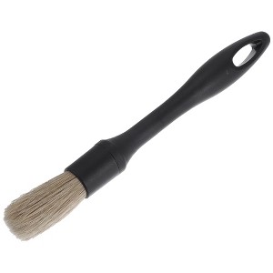 Unique Bargains Car Wash Brush Durable 8.86" Pig Bristle Medium Stiffness Detail Brush Plastic Black - 1 of 4