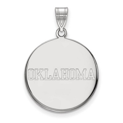 Black Bow Jewelry 14k White Gold Oklahoma Sooners NCAA Large Pendant