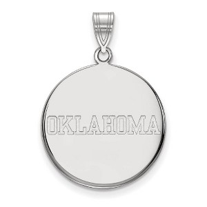 Black Bow Jewelry 14k White Gold Oklahoma Sooners NCAA Large Pendant - 1 of 3