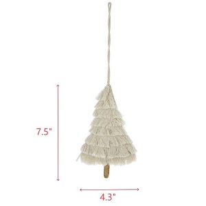 YOOCOZZ  Christmas Decor Accessories 6 Set  -  4.3x7.5" Interesting Fringes Embellished Tree Shape Ornament, Hanging Home Decor Accents for Xmas Tree - 1 of 4