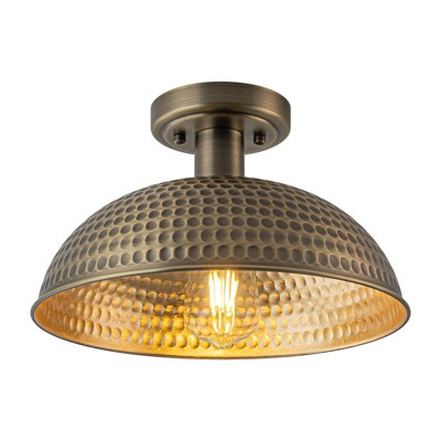 LLHZSY Hammered Ceiling Light 12 1/5¡®¡¯ Wide Semi-Flush Mount Light Fixture